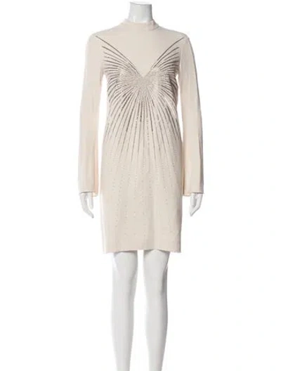 Pre-owned Stella Mccartney V-neck Mini Dress In Neutral