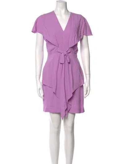 Pre-owned Stella Mccartney V-neck Mini Dress In Purple