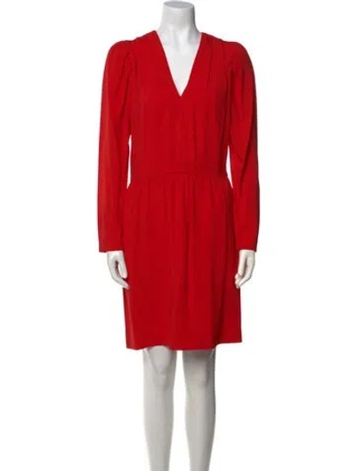 Pre-owned Stella Mccartney V-neck Mini Dress In Red