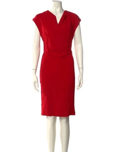 Pre-owned Stella Mccartney V-neck Mini Dress In Red