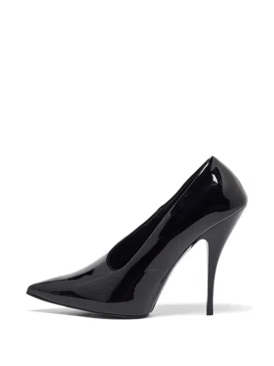 Pre-owned Stella Mccartney V-neck Pointed-toe Pumps In Black