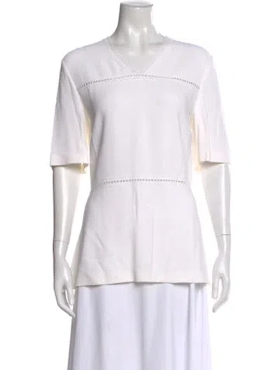 Pre-owned Stella Mccartney V-neck Short Sleeve Top In Neutral