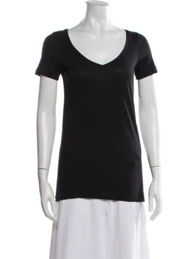 Pre-owned Stella Mccartney V-neck Short Sleeve T-shirt In Black
