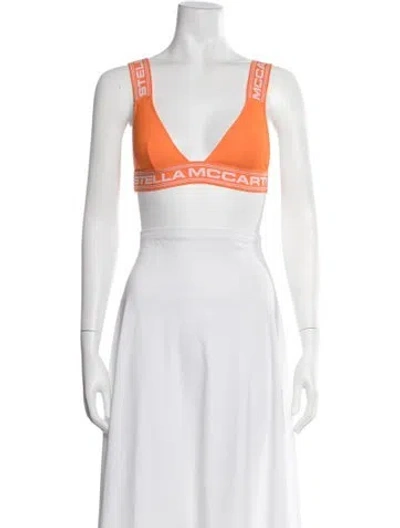 Pre-owned Stella Mccartney V-neck Sleeveless Sports Bra In Orange