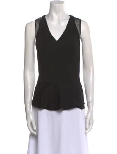 Pre-owned Stella Mccartney V-neck Sleeveless Top In Black