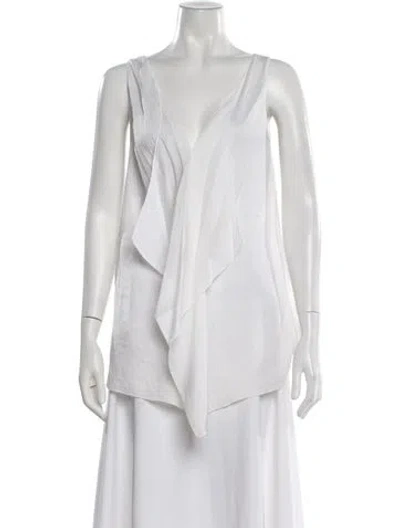 Pre-owned Stella Mccartney V-neck Sleeveless Top In White