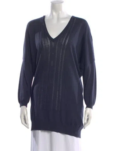 Pre-owned Stella Mccartney V-neck Sweater In Blue