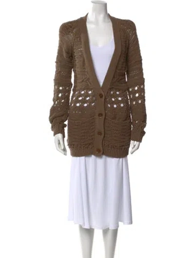 Pre-owned Stella Mccartney V-neck Sweater In Brown