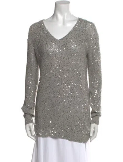 Pre-owned Stella Mccartney V-neck Sweater In Gray