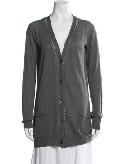 Pre-owned Stella Mccartney V-neck Sweater In Grey