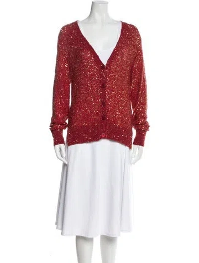 Pre-owned Stella Mccartney V-neck Sweater W/ Tags In Red