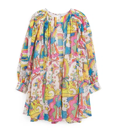 Stella Mccartney Kids' Voile Rainbow Print Dress In Multi