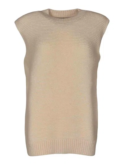 Stella Mccartney Waistcoat Jumper In Nude & Neutrals