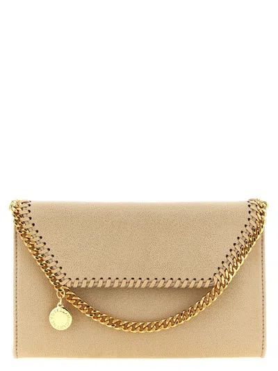 Stella Mccartney Wallet On Chain 'falabella' In Neutral