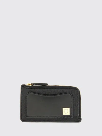 Stella Mccartney Stella Ryder Embossed Card Wallet Black In Purple