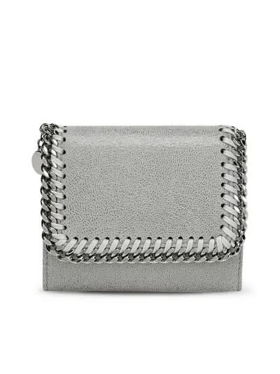 Stella Mccartney Falabella Flap Wallet In Light Grey