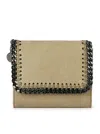 Stella Mccartney Falabella Small Flap Wallet In Beige