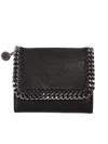Stella Mccartney Falabella Shaggy Deer Flap Wallet In Black