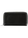 Stella Mccartney Falabella Chain Detail Zip-around Wallet In Black