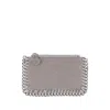 Stella Mccartney Falabella Chain Zip Cardholder With Four Card Slots In Grey