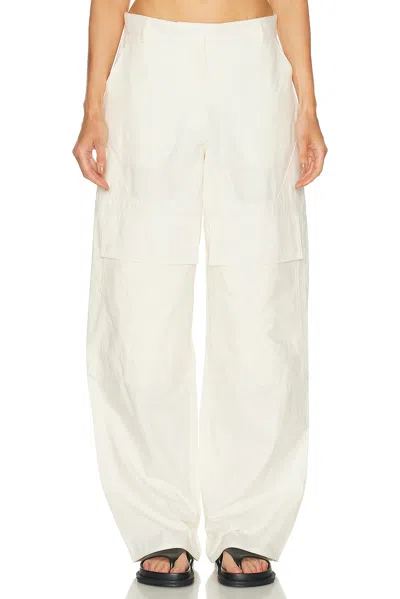 Stella Mccartney Washed Cotton Cargo Trouser In White