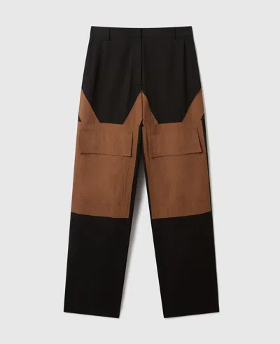 Stella Mccartney Washed Cotton Cargo Trousers In Brown