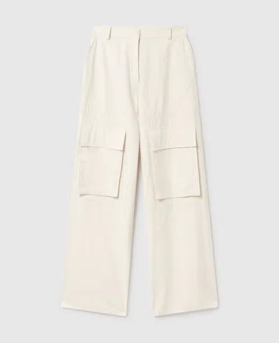 Stella Mccartney Washed Cotton Cargo Trousers In Neutral