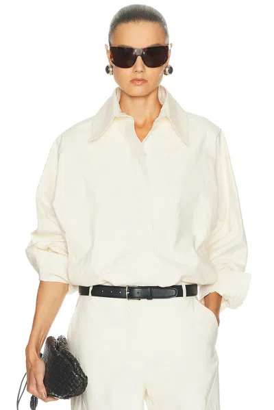 Stella Mccartney Washed Cotton Sporty Bomber Jacket In Neutral