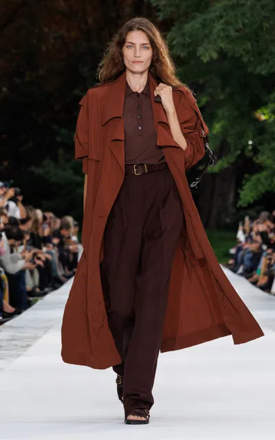Stella Mccartney Washed Nylon Shirt In Brown