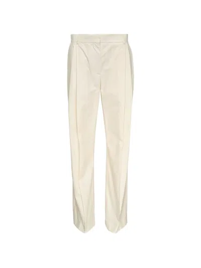 Stella Mccartney Washed Straight-leg Trousers In White