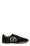 Stella Mccartney S-wave Sport Recycled-mesh And Vegan Suede Sneakers In Black