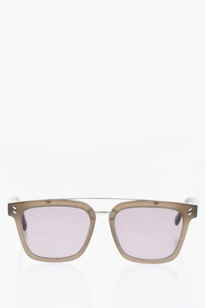 Stella Mccartney Wayfarer Sunglasses With Double-bridge Design In Brown