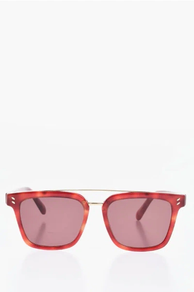 Stella Mccartney Wayfarer Sunglasses With Double-bridge Design In Pink
