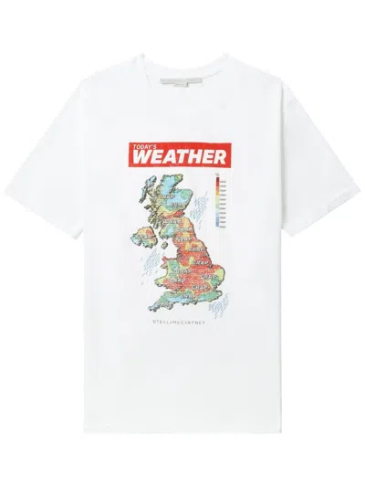 Stella Mccartney Weather Sequin Cotton T-shirt In 9000 - Pure White