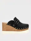 Stella Mccartney Black Slip On Wedge Mules In Black