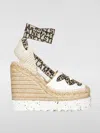 Stella Mccartney Gaia Logo-jacquard And Cotton-canvas Wedge Espadrilles In Pink