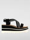 Stella Mccartney Womens Criss-cross Knit Platform Sandals In White