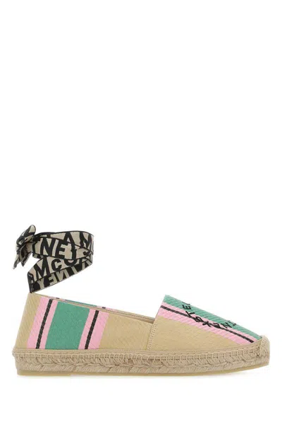 Stella Mccartney Embroidered Flat Sandals In Multicolor