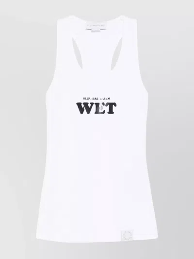 STELLA MCCARTNEY WET TANK TOP SLIPPERY WHEN GRAPHIC PRINT