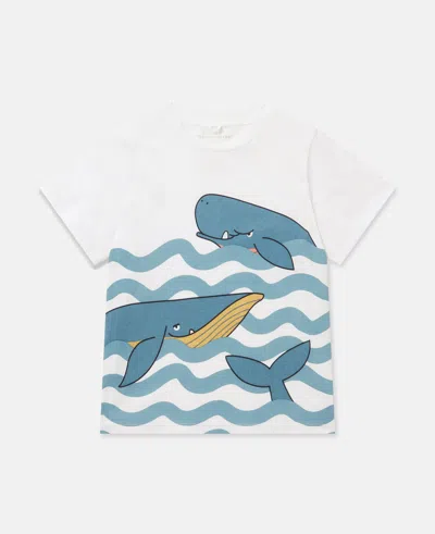 Stella Mccartney Kids' Whale Graphic Short Sleeve T-shirt In White
