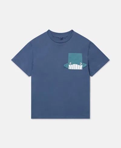 Stella Mccartney Kids' Whale Motif Short-sleeve T-shirt In Blue