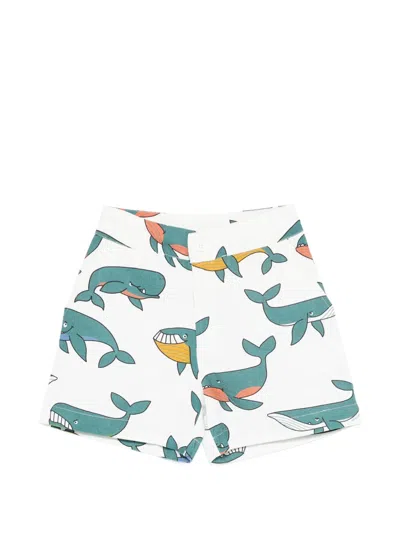 Stella Mccartney Kids' Whale-print Shorts In White