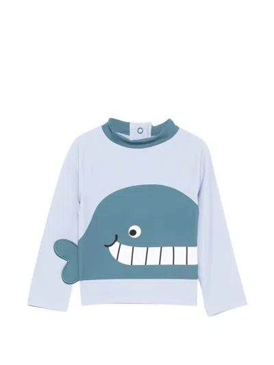 Stella Mccartney Babies' Whale-print Sun Protection In Blue