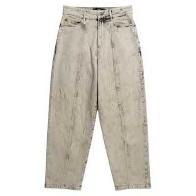 Pre-owned Stella Mccartney White Acid-wash Galaxy Seam Jeans Size 26 Tapered Ankle Cotton