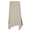 Stella Mccartney White Asynnetric Hem Rib-knit Skirt In White