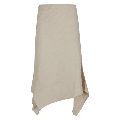 Stella Mccartney White Asynnetric Hem Rib-knit Skirt