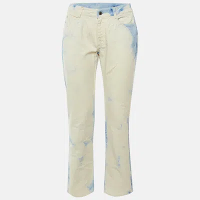 Pre-owned Stella Mccartney White /blue Bleached Denim Skinny Fit Jeans S Waist 28"
