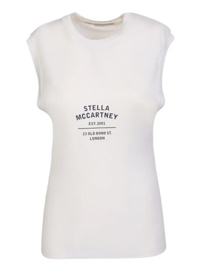 Stella Mccartney White Casual Logoed T-shirt In Neutrals