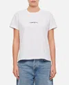 Stella Mccartney White Crewneck T-shirt With Embroidered Logo At The Front In White