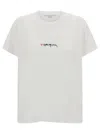 Stella Mccartney White Crewneck T-shirt With Embroidered Logo At The Front In Cotton Woman In Multicolor
